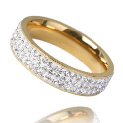 14 karátos arannyal bevont gyűrű bársonydobozban