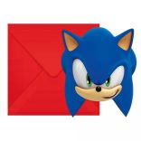 Sonic a sündisznó meghívó 6 db-os