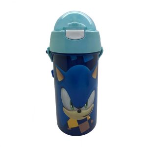 Sonic a sündisznó műanyag szívószálas kulacs akasztóval 500 ml