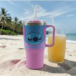 Stitch rozsdamentes acél duplafalu szívószálas kulacs