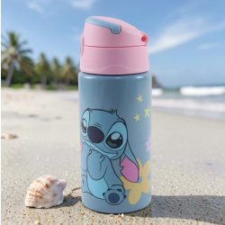 Stitch alumínium szívószálas kulacs akasztóval 500 ml
