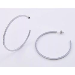 Ezüst színű fehér köves karika fülbevaló