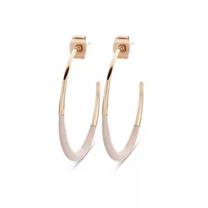 Rose gold színű fehér mintás fülbevaló