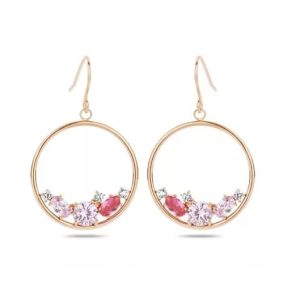 Rose gold színű színes köves fülbevaló
