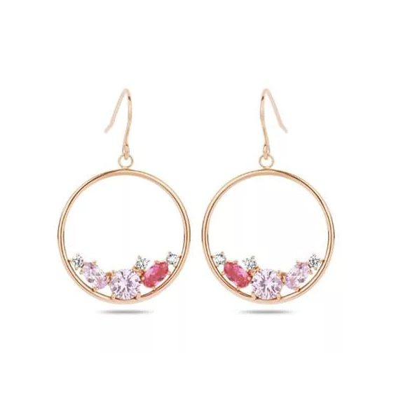 Rose gold színű színes köves fülbevaló
