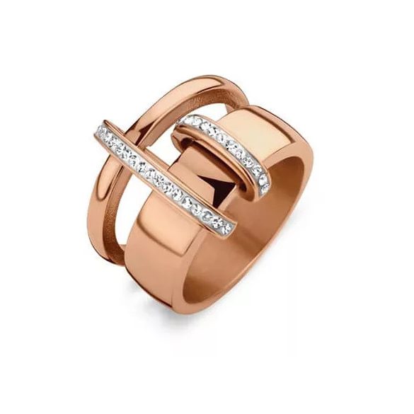 Victoria Rose gold színű fehér köves gyűrű