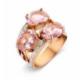 Victoria Rose gold színű fehér, rózsaszín köves gyűrű