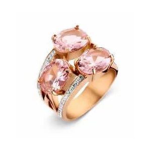 Victoria Rose gold színű fehér, rózsaszín köves gyűrű