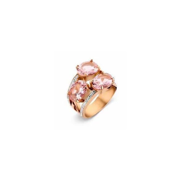 Victoria Rose gold színű fehér, rózsaszín köves gyűrű