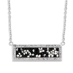 Ezüst színű fekete, fehér köves nyaklánc