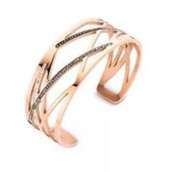 Rose gold színű fekete, fehér köves karkötő