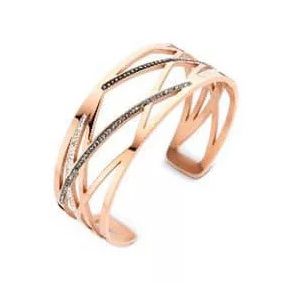 Rose gold színű fekete, fehér köves karkötő
