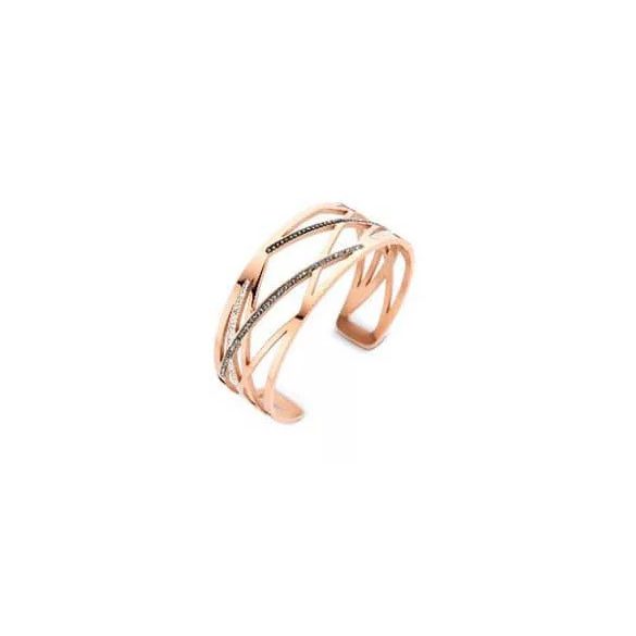 Rose gold színű fekete, fehér köves karkötő