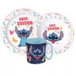 Stitch étkészlet, micro műanyag szett bögrével