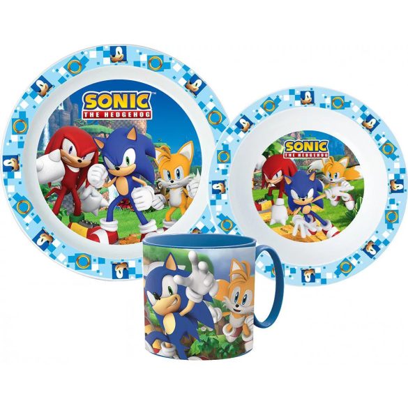 Sonic a sündisznó Étkészlet, micro műanyag szett
