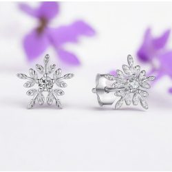 Ezüst hópehely fülbevaló 
