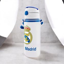   Real Madrid alumínium szívószálas kulacs akasztóval 600 ml