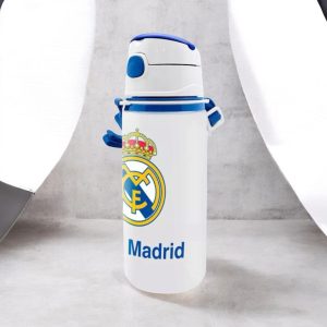 Real Madrid alumínium szívószálas kulacs akasztóval 600 ml