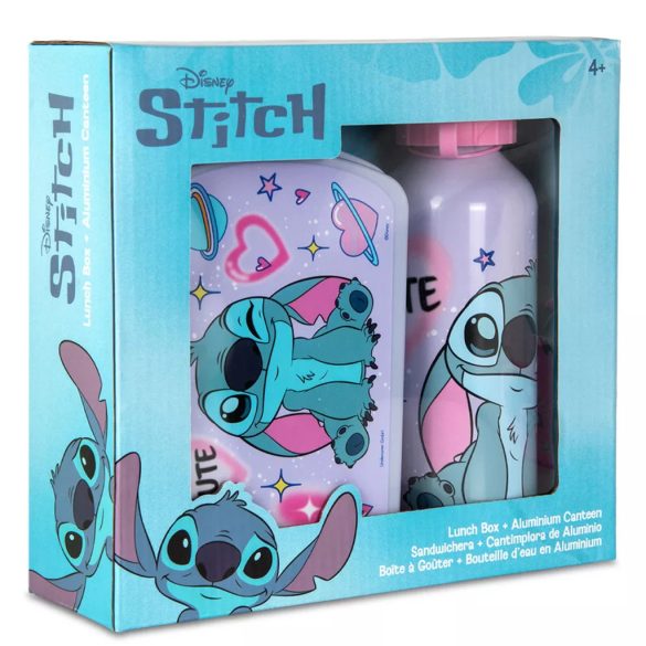 Stitch szendvicsdoboz + alumínium kulacs szett