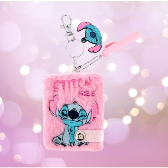 Stitch plüss A7 mini notesz tollal, kulcstartóval