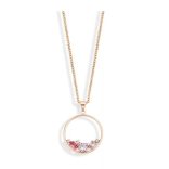 Rose gold színű színes köves nyaklánc