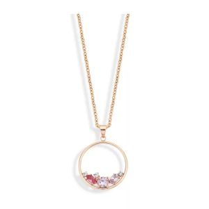 Rose gold színű színes köves nyaklánc