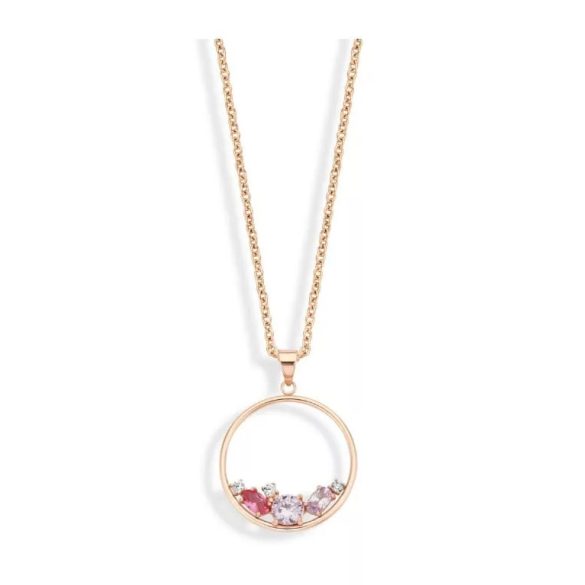 Rose gold színű színes köves nyaklánc