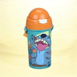 Stitch műanyag szívószálas kulacs akasztóval 500 ml
