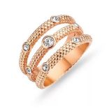Rose gold színű fehér köves gyűrű