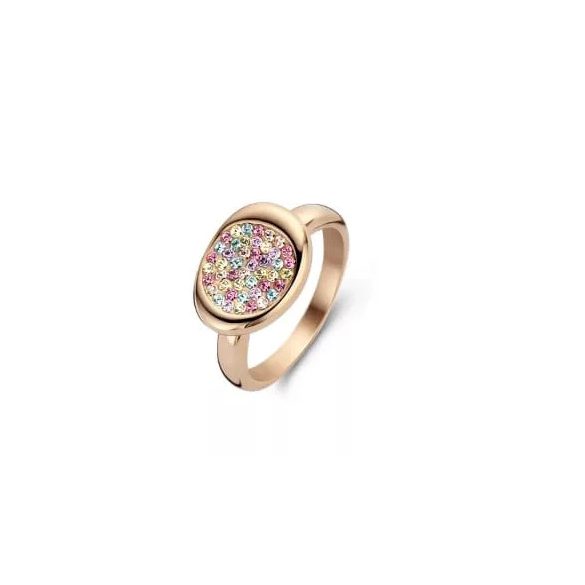 Rose gold színű színes köves gyűrű