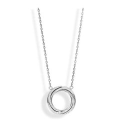 Ezüst színű fehér köves csavar nyaklánc