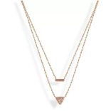Rose gold színű rózsaszín köves nyaklánc