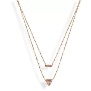 Rose gold színű rózsaszín köves nyaklánc