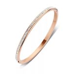 Rose gold színű fehér köves karkötő