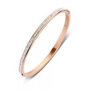 Rose gold színű fehér köves karkötő