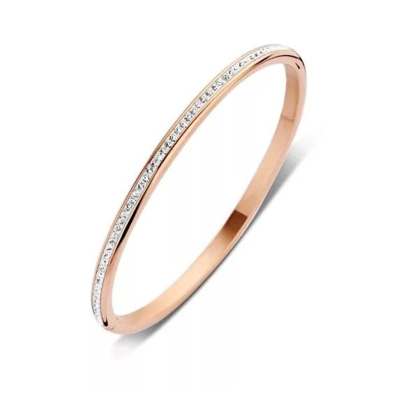 Rose gold színű fehér köves karkötő
